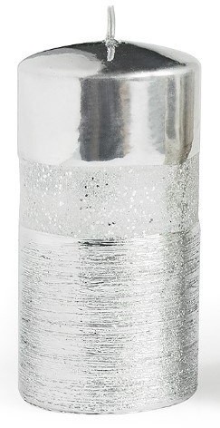 Lumarko Lumarko Świeca Walec Duży 7xh18cm Srebrna! BC1826 Mondex