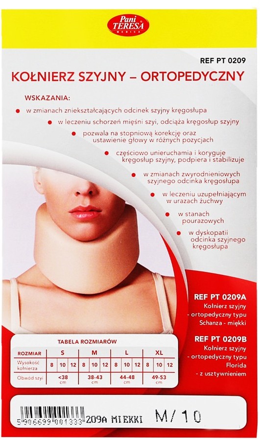 Pani Teresa Kołnierz szyjny-ortopedyczyny, miękki, rozmiar M, 10 cm
