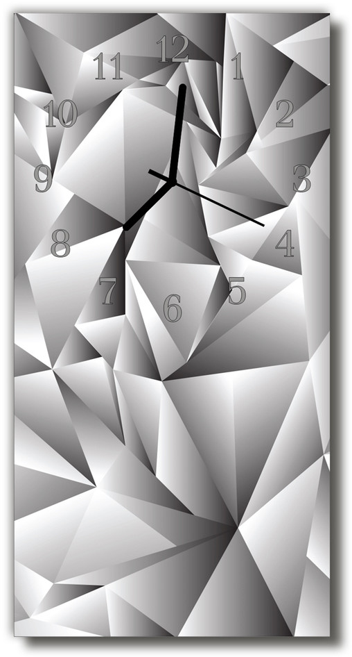 tulup pl Zegar Szklany Pionowy Sztuka 3d grafika szary 30x60cm