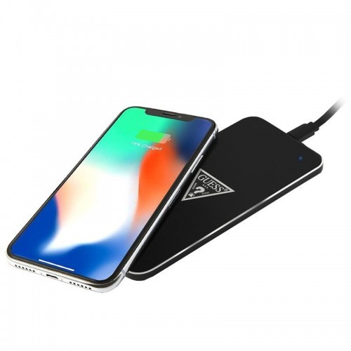 GUESS Guess Wireless Charging Base - Uniwersalna bezprzewodowa ładowarka indukcyjna, 5 W, 1 A (czarny)