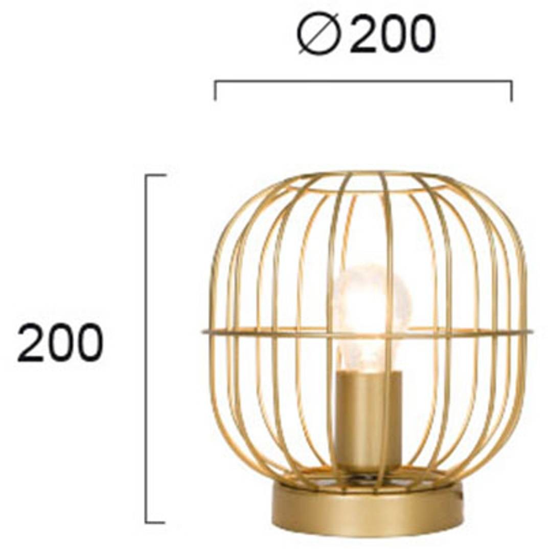 Viokef Lampa stołowa Zenith w kształcie klatki, złota