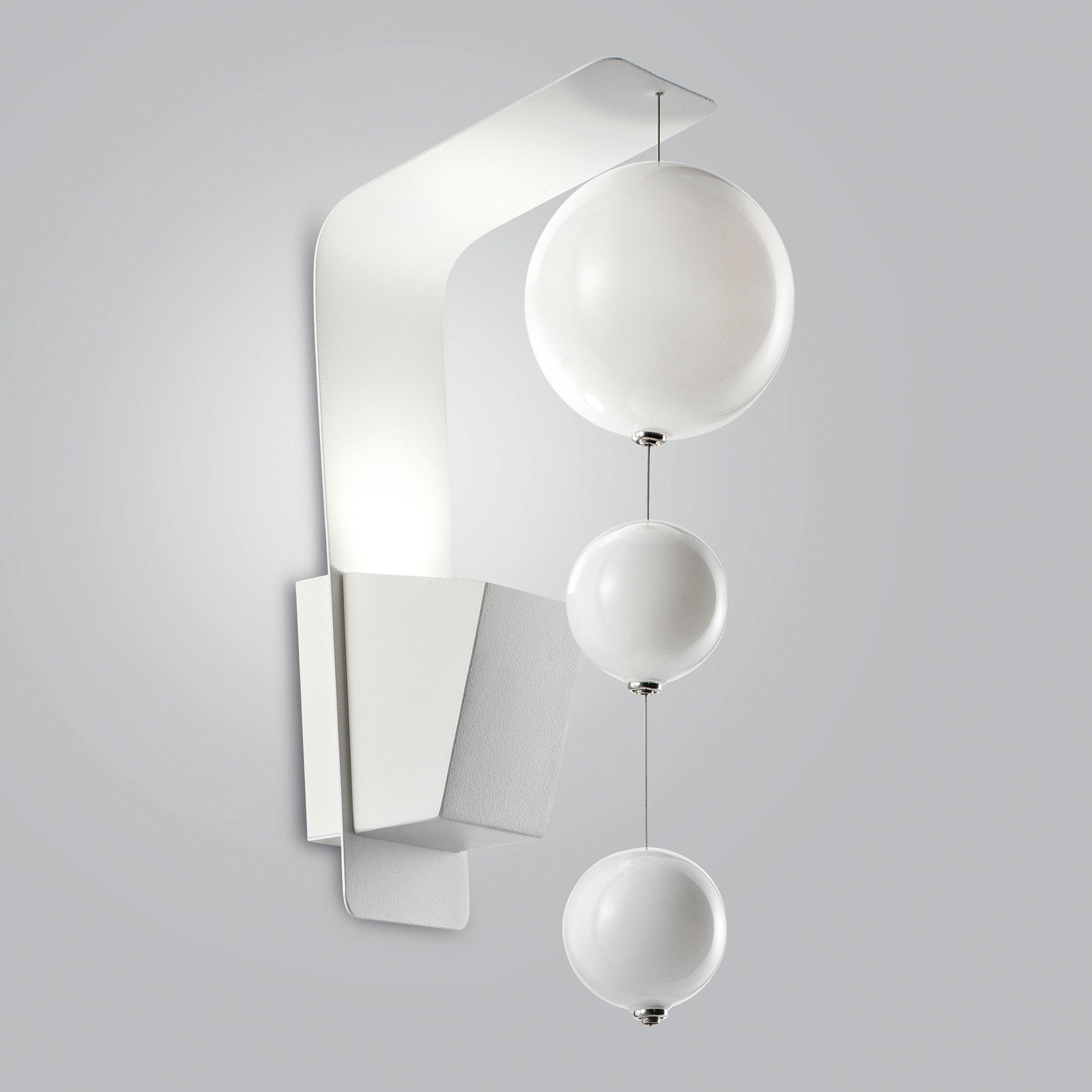 METALLUX Lampa ścienna Bolero, biały uchwyt, białe kule
