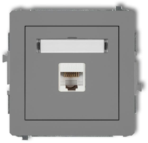 Karlik Deco szary mat gniazdo komputerowe 1xRJ45 kat 5e 27DGK-1 27DGK-1