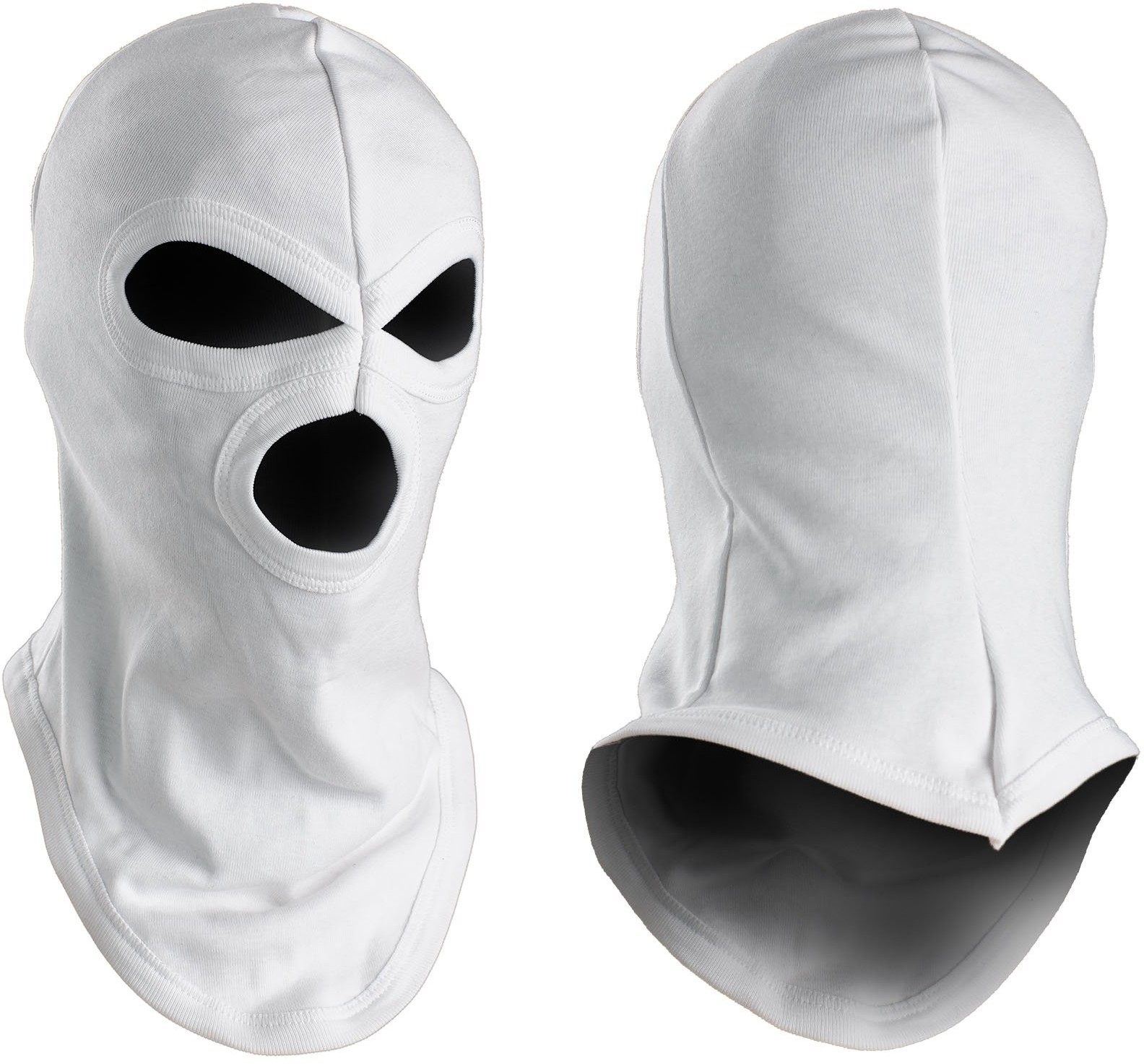 Kominiarka Balaclava Bawełniana 3 otwory - Biała