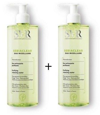 SVR SebiaClear Eau Micellaire płyn micelarny 400ml+400ml