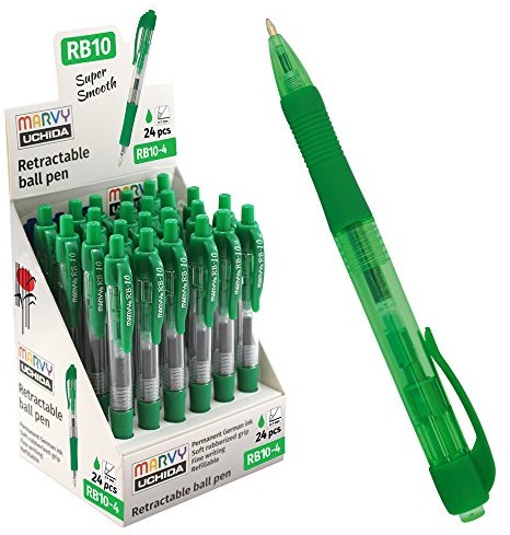 Unbekannt uchida rb10  4 Marvy Retractable Ball Point Pen 1.0 MM, Box of 24 sztuki, zielony ink RB10-4