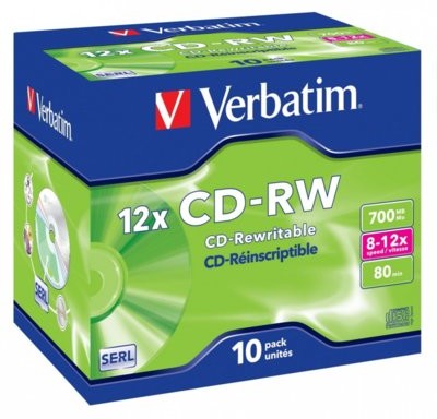 Verbatim Dysk CD-R/W AZO 12x JC 10Pack 43148-102 VERCDR04409