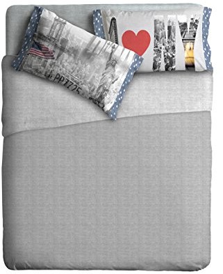 Ipersan ipersan zestaw pościeli fotografisch New York kolor szary/niebieski 260 X 300 cm. 662/F/NEW YORK _Grigio-260x300(S4pz)