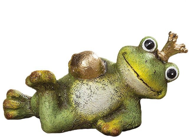 Figurka ogrodowa, żaba na plecach, 6x14x8 cm