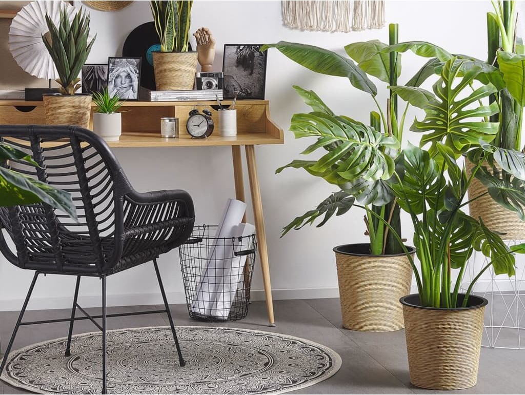 Beliani Sztuczna roślina doniczkowa 113 cm MONSTERA PLANT