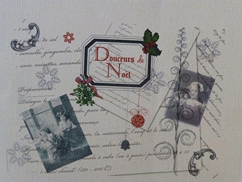 La Boîte  Broder La Boîte  Broder COU029LE Coupon z nadrukiem 'Douceurs de Noel', kolor naturalny COU029LE