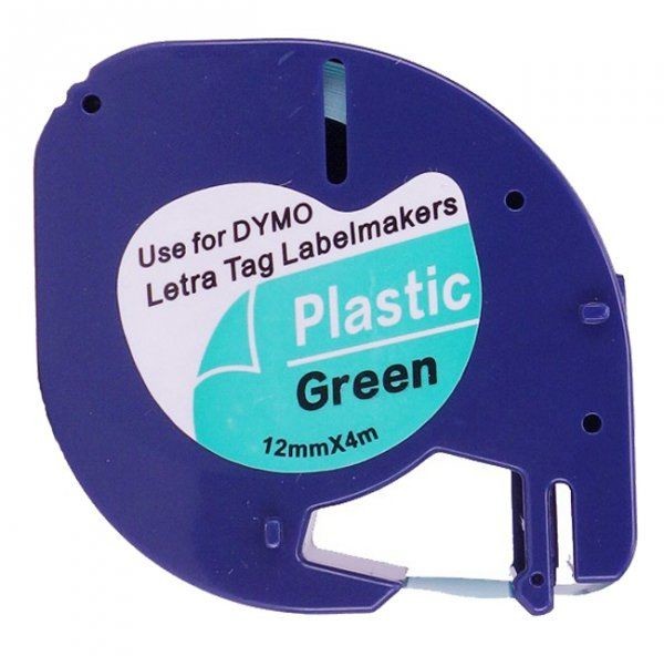 Dymo Gp toner Taśma do LetraTag 59425 12mm x 4m Zielona Plastik - zamiennik GP-DY91204 GP-DY59425