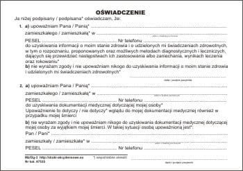 Firma krajewski Oświadczenie pacjenta [Mz/Og-3] 47535
