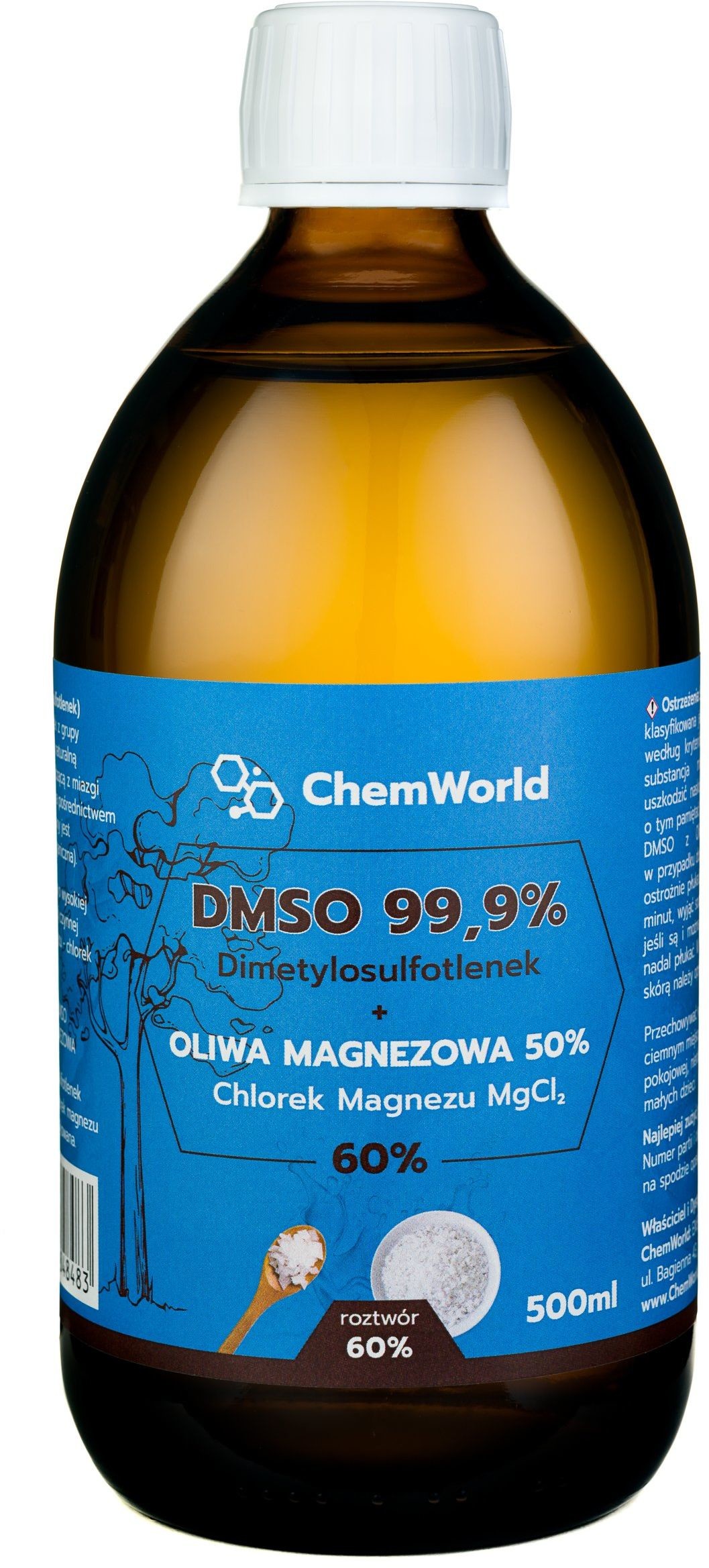Chemworld DMSO 99.9% + Oliwa Magnezowa Sól Epsom 50% Chlorek Magnezu - Roztwór 60% 500 ml ChemWorld chw-028