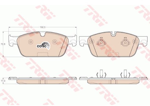 TRW Zestaw klocków hamulcowych, hamulce tarczowe GDB1970