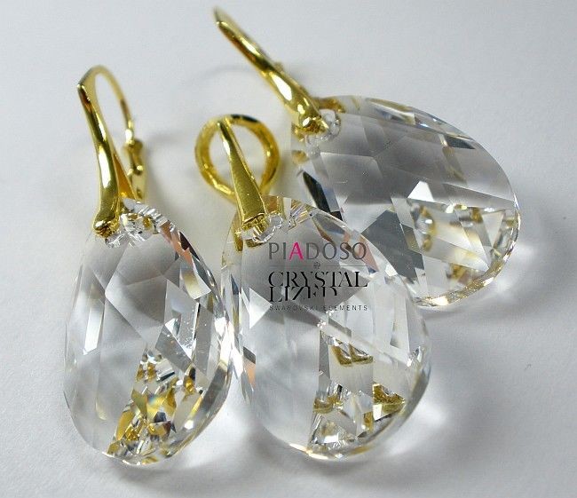 Arande SWAROVSKI komplet ZŁOTE SREBRO Certyfikat 22CR 1099807580