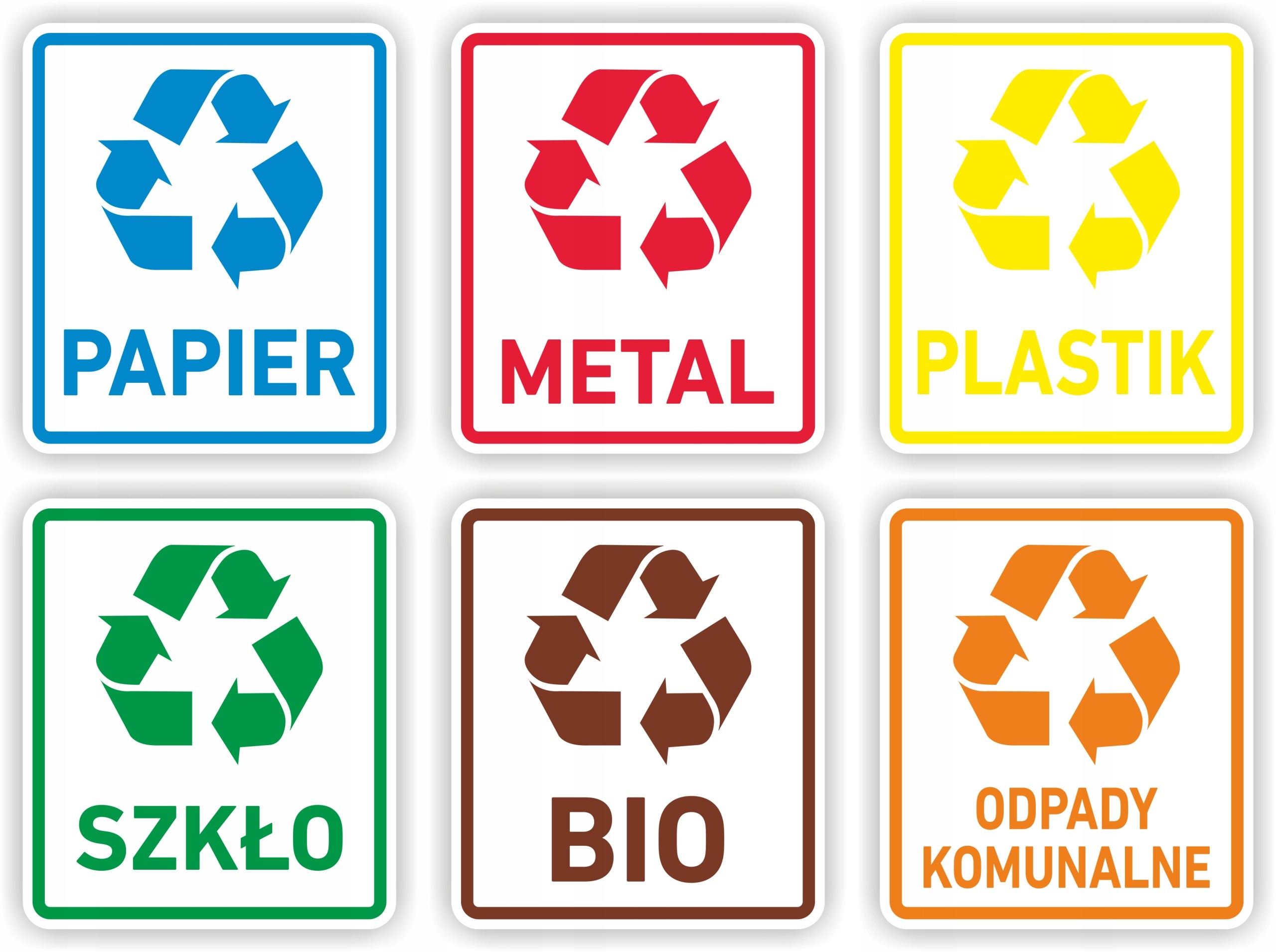 Zestaw do segregacji śmieci Naklejka kosz pojemnik