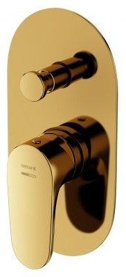 Cersanit Inverto bateria wannowo-prysznicowa podtynkowa złota uchwyty 2 Design in 1 złote S951-285 S951-285
