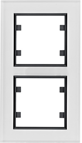 Hager LUMINA-PASSION-Ramka-2-krotna-pionowa-szkło-białe WL9120