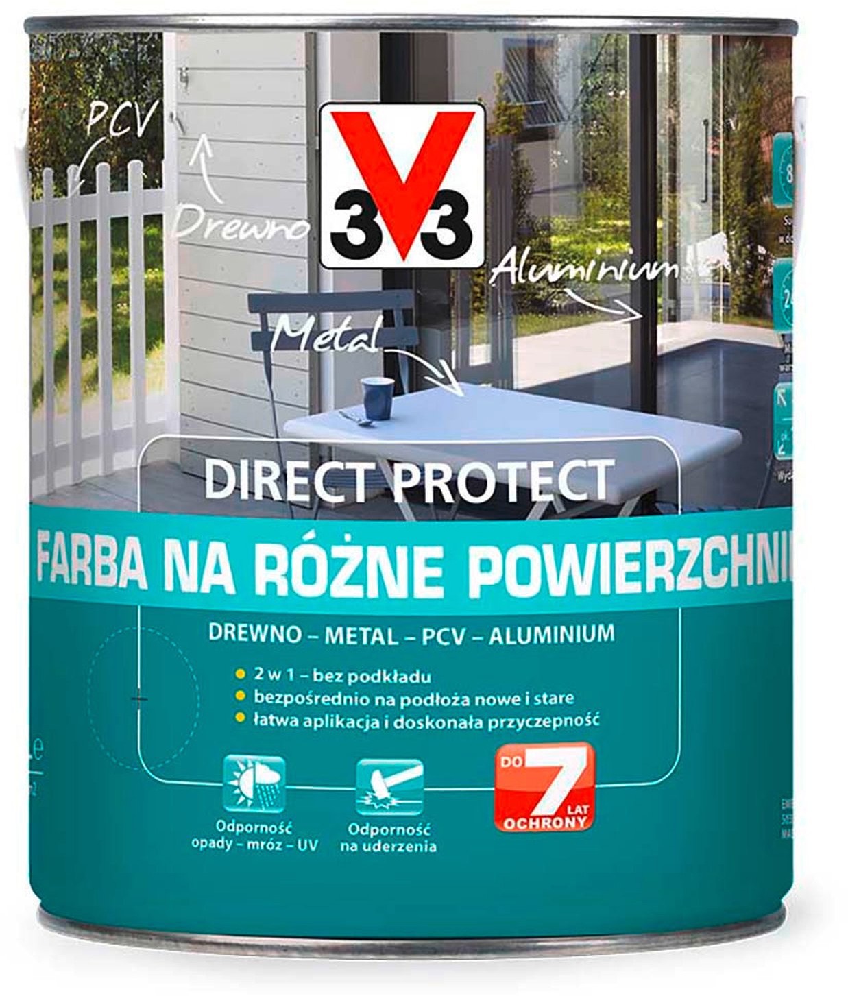 V33 Direct Protect Farba na różne powierzchnie metaliczny antracyt 2,5 l