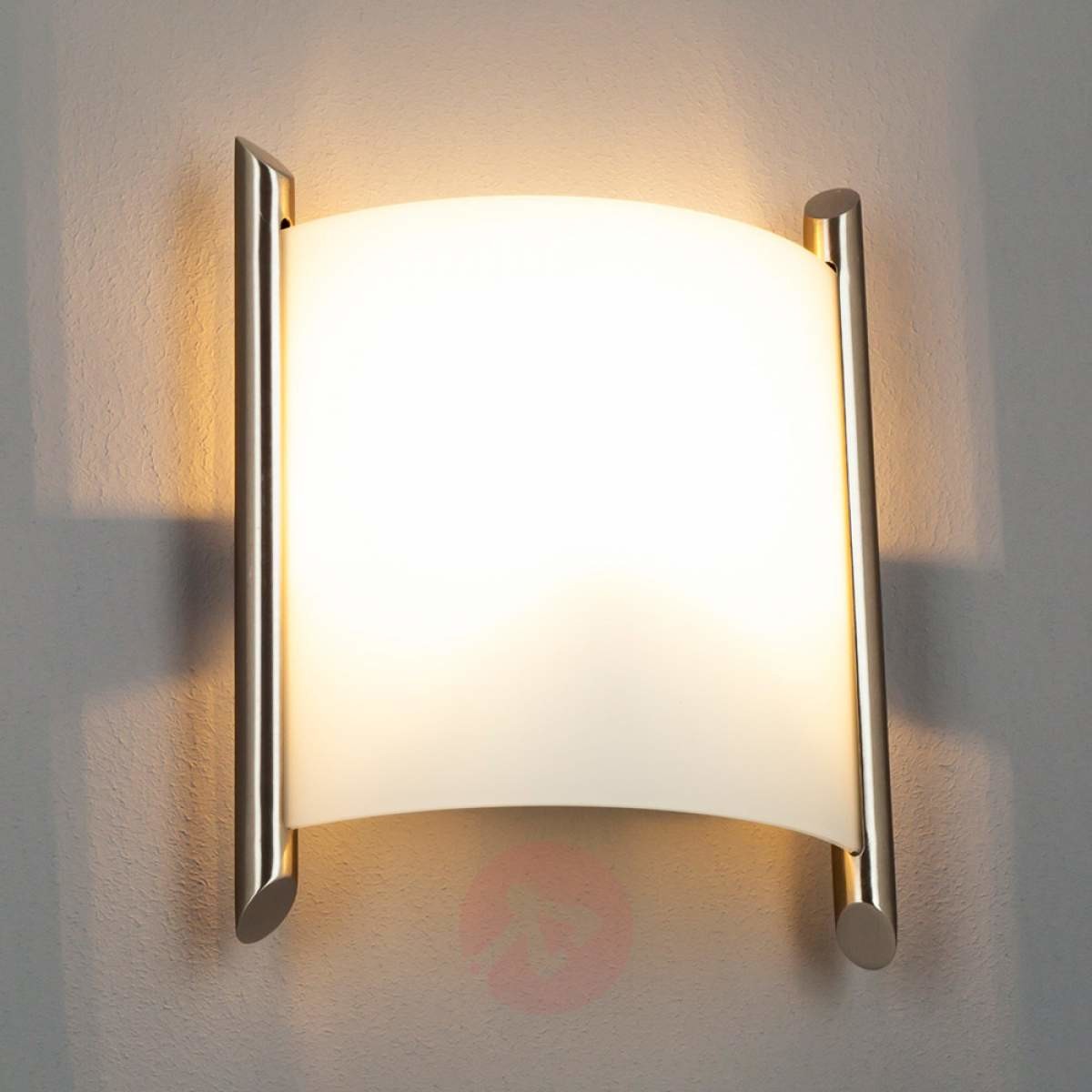Lampenwelt Lampenwelt Filippa - szklana lampa ścienna, Nikiel satynowany