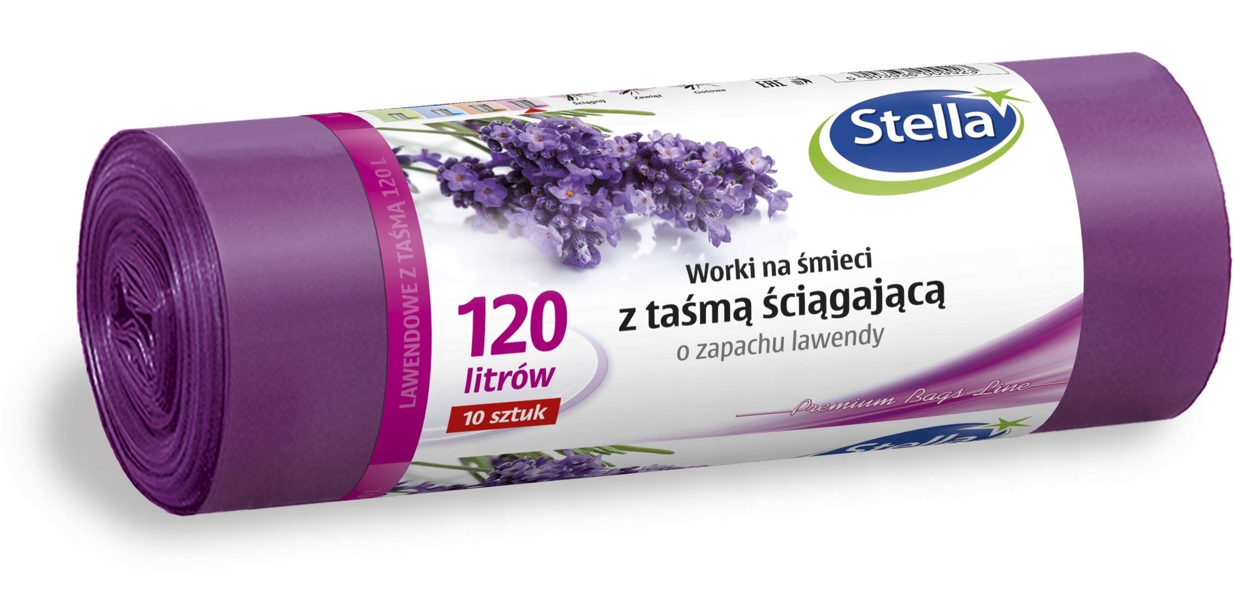 Stella Worki Na Śmieci Lawenda 120L Ldpe A'10