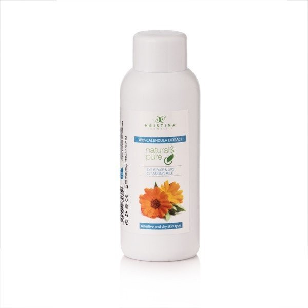 Hristina Hristina Naturalne mleczko oczyszczające do oczu, twarzy i ust - nagietek 150 ml