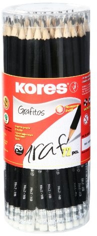 Kores Grafitos zestaw ołówków HB z gumką do mazania, kolor: czarny, 72 szt. 9023800926722