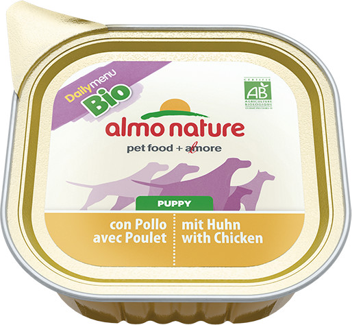 Almo Nature Daily Menu BIO Dog Puppy Kurczak i mleko szalka 6x100g