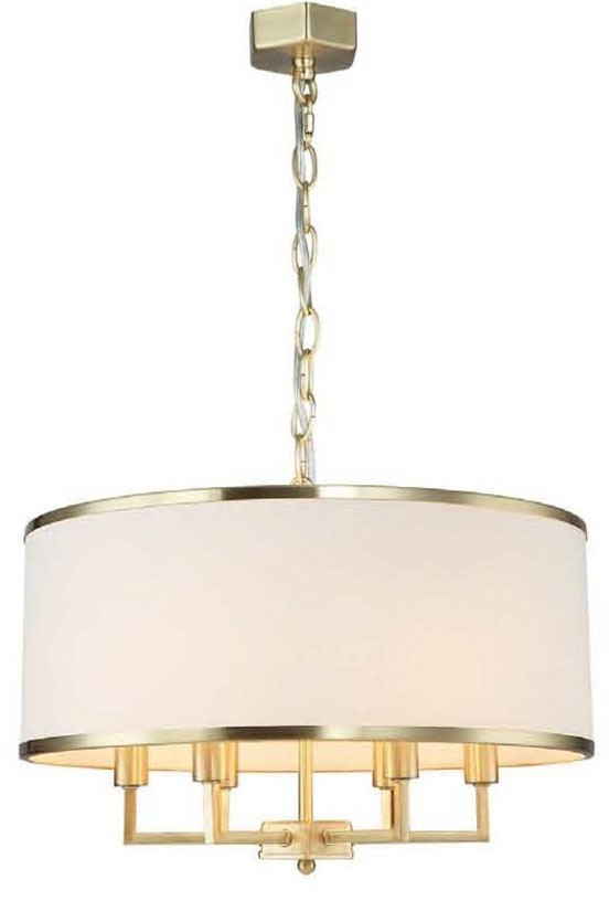 Orlicki Design Lampa wisząca 6 punktowa Casa gold M złota z kremowym abażurem - Casa gold M