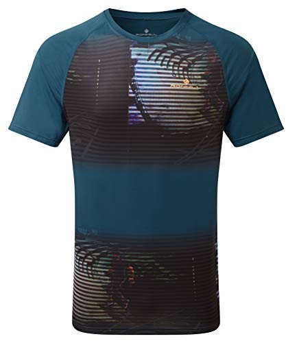 Ronhill Ronhill Męska koszulka Tech Revive S/S S/S Peacoat/Neon Brzoskwinia L RH-005432_Rh-00729_L