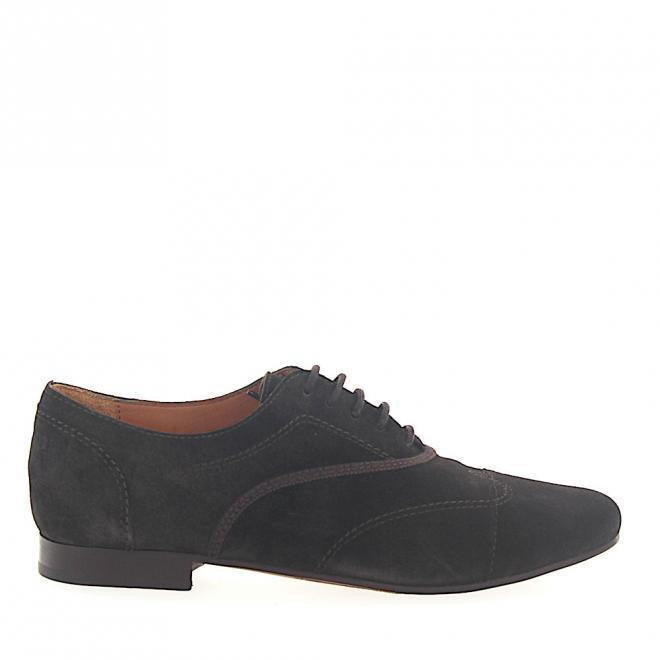 Lanvin Lanvin Buty sznurowane zamsz Cap Toe Kontrastowe przeszycia brąz