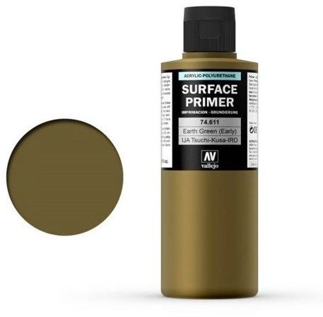 Vallejo IJA-Tsuchi-Kusa-IRO Earth Green (early) 200 ml. Podkład Akrylowy Surface Primer 74.611