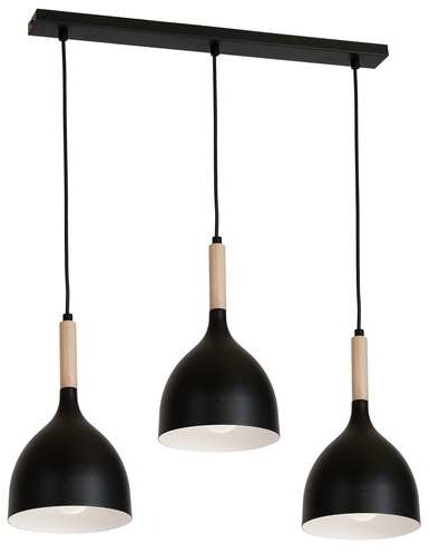 Luminex Noak wood 1193 lampa wisząca zwis 3x60W E27 czarny / brązowy