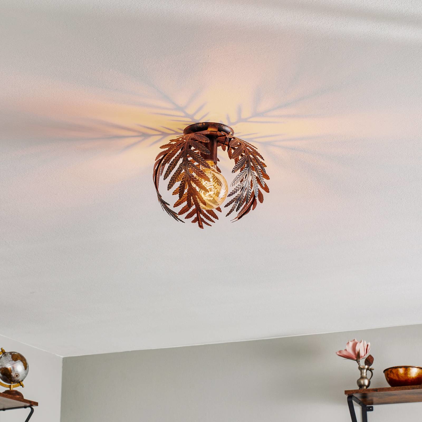 Euluna Lampa sufitowa Felce jako paproć w brązie,  27 cm