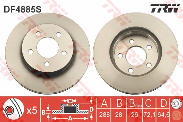 TRW Tarcza hamulcowa DF4885S