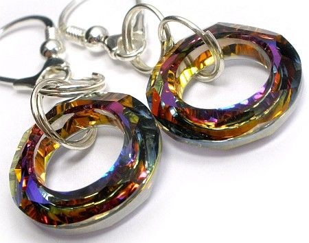 Swarovski PROMOCJA! duże kolczyki SREBRO VOLCANO