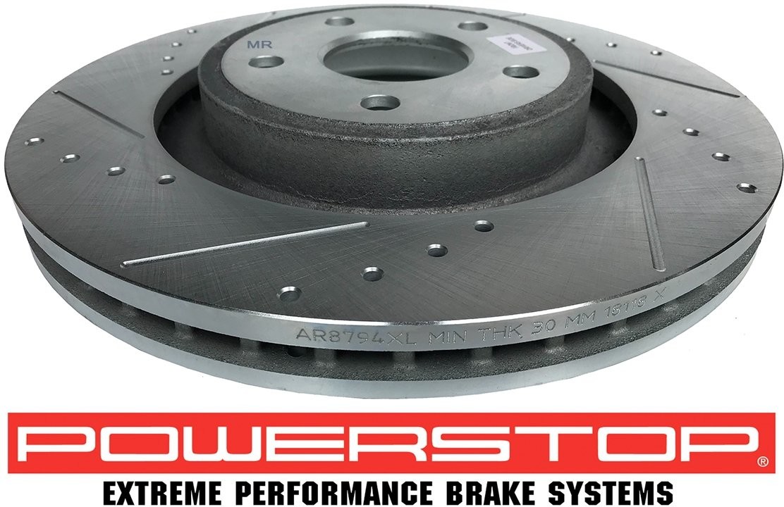 POWERSTOP Przednia WIERCONA nacinana tarcza hamulcowa POWERSTOP Jeep Grand Cherokee SRT 6,1 V8 2010 AR8794XPR