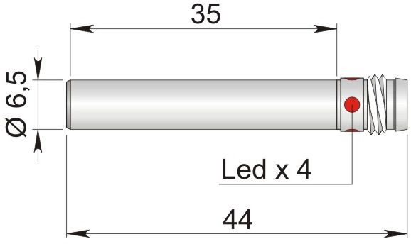ORNO indukcyjny 6,5 mm SI6.5-DC2 NPN NC H1 S I65000035