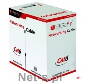 Techly TechlyPro Kabel instalacyjny skrętka UTP Cat6 4x2 linka CCA 305m szary (022571)