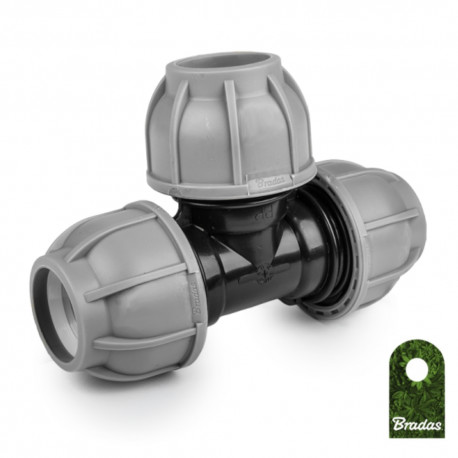 BRADAS Trójnik PE do rur węża skręcany 25mm PN10 BRADAS 6851 DSRA10T25