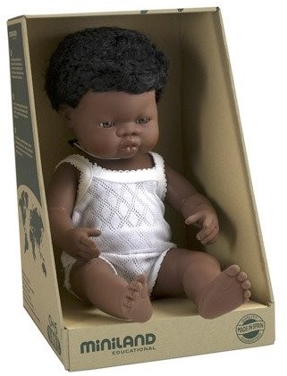 Miniland Afrykańczyk 38 cm Lalka Chłopiec Afrykańczyk Miniland Doll Miniland AFRYKAŃCZYK 38