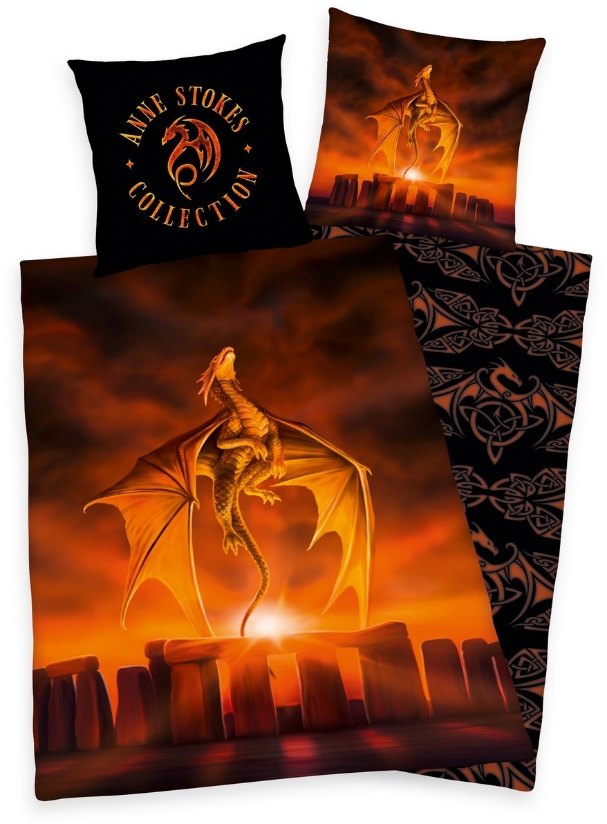 Pościel bawełniana Anne Stokes Dragon, 140 x 200 cm, 70 x 90 cm
