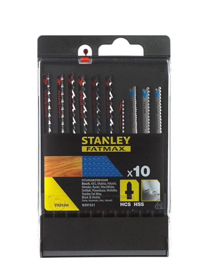 Stanley zestaw brzeszczotów HCS/HSS do drewna i metalu 10 elementów