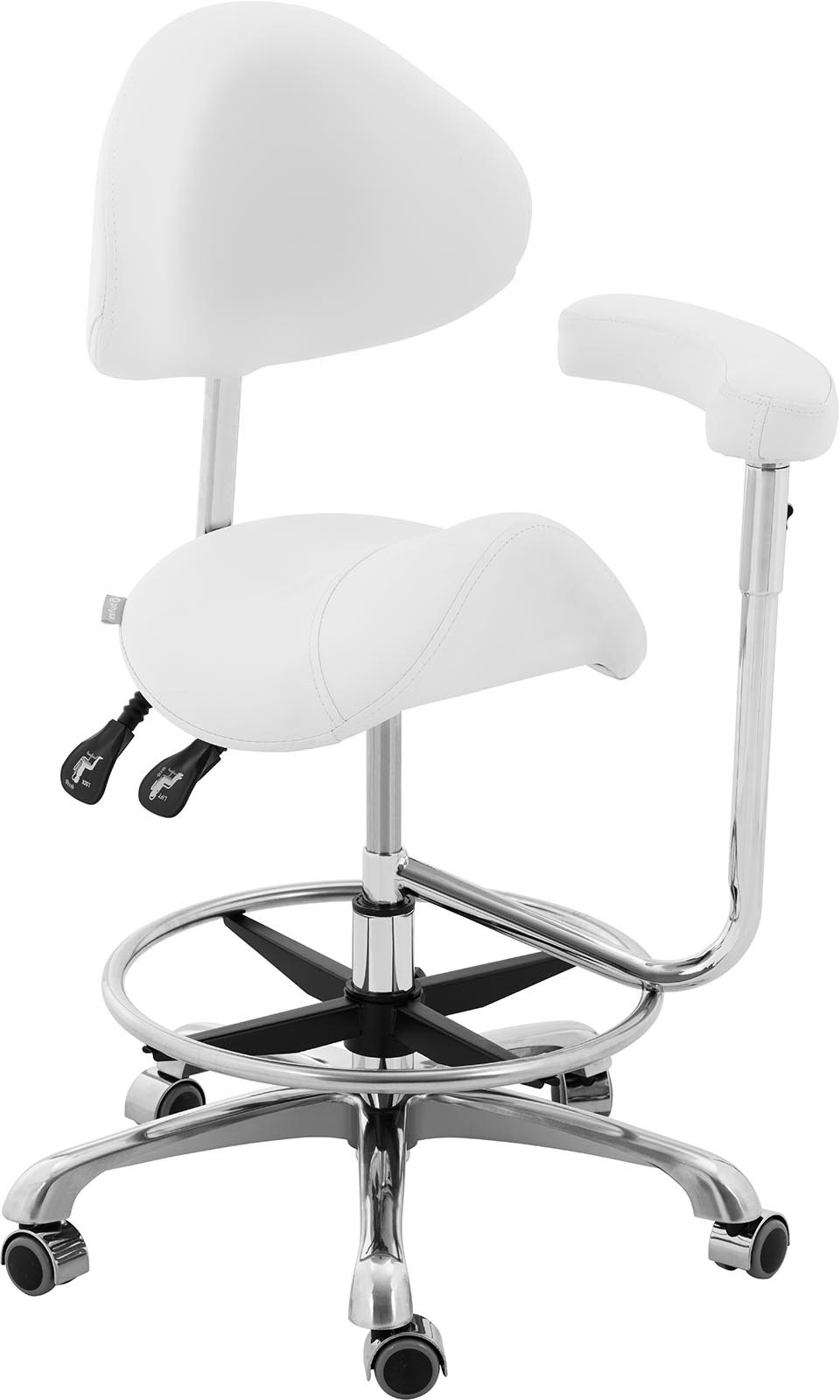 physa Krzesło siodłowe PHYSA WUPPERTAL WHITE białe oparcie i siedzisko z regulacją wysokości