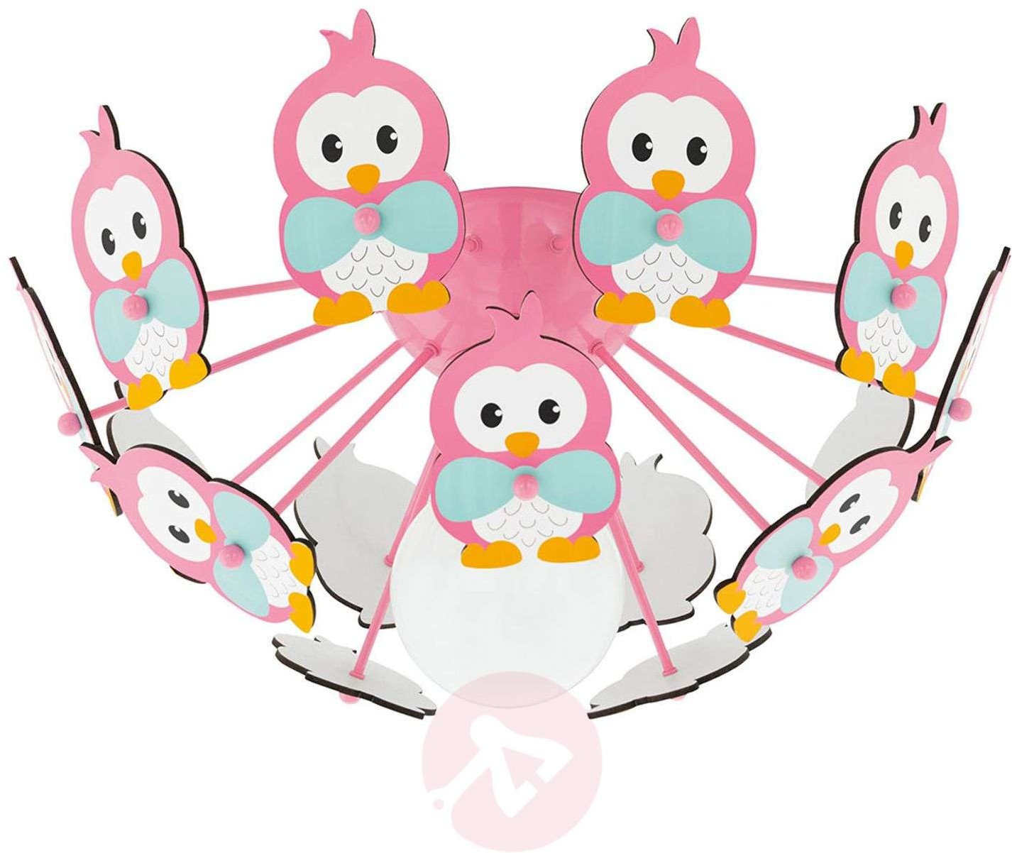 Eglo Lampa sufitowa Viki 2 z pingwinami różowa