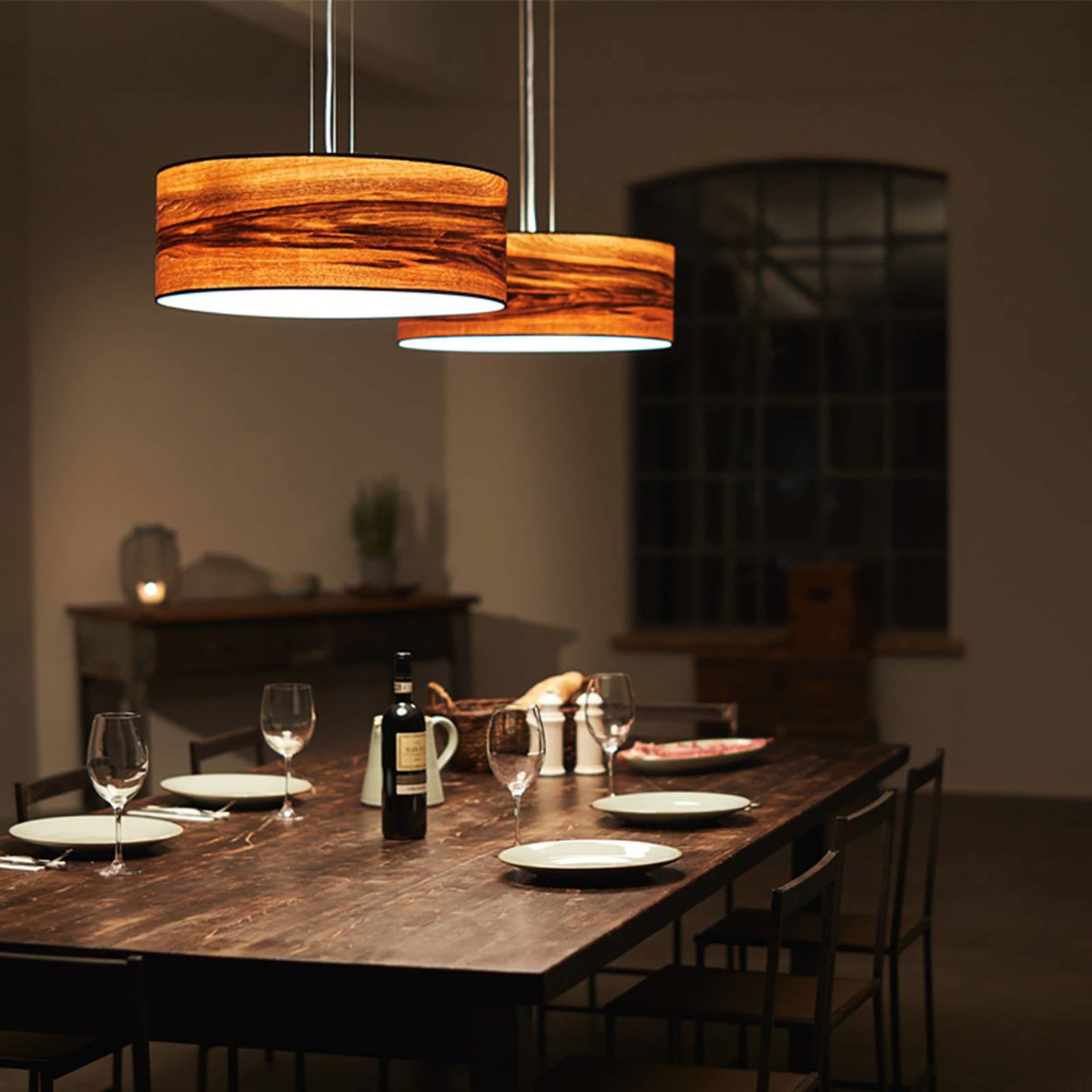 LeuchtNatur LeuchtNatur Discus lampa 55cm orzech biały