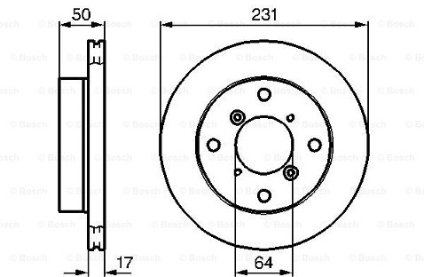 BOSCH Tarcza hamulcowa przednia, 0 986 478 721  0986478721