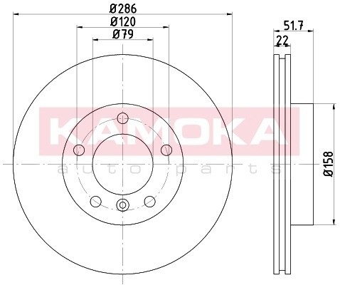 KAMOKA Tarcza hamulcowa 103516