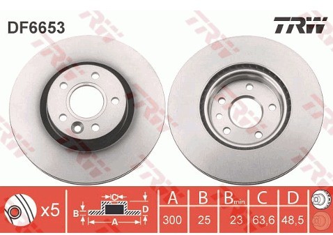 TRW Tarcza hamulcowa DF6653
